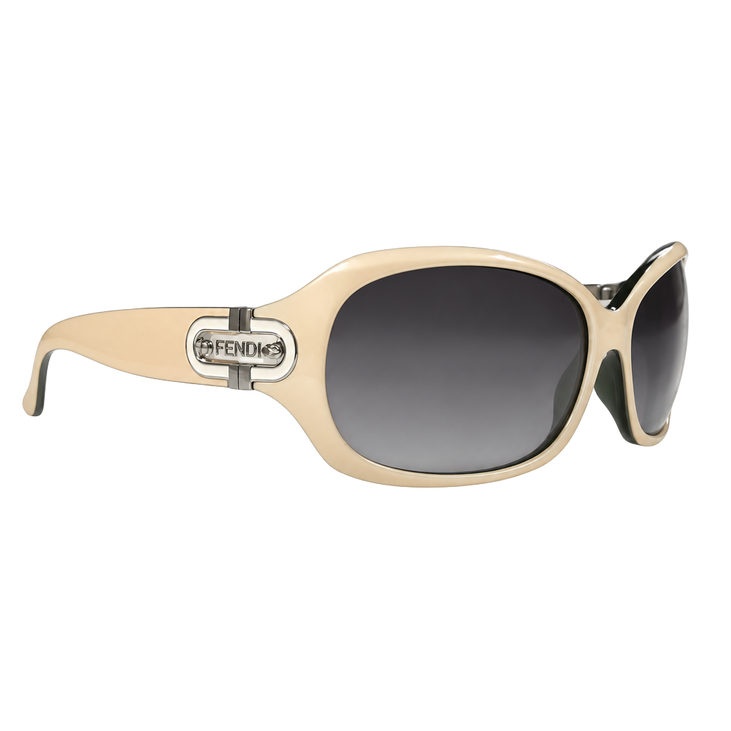 Mispecs Italy Design Y2K Sunglasses Pearl Light Pink/Cream Oversized 1