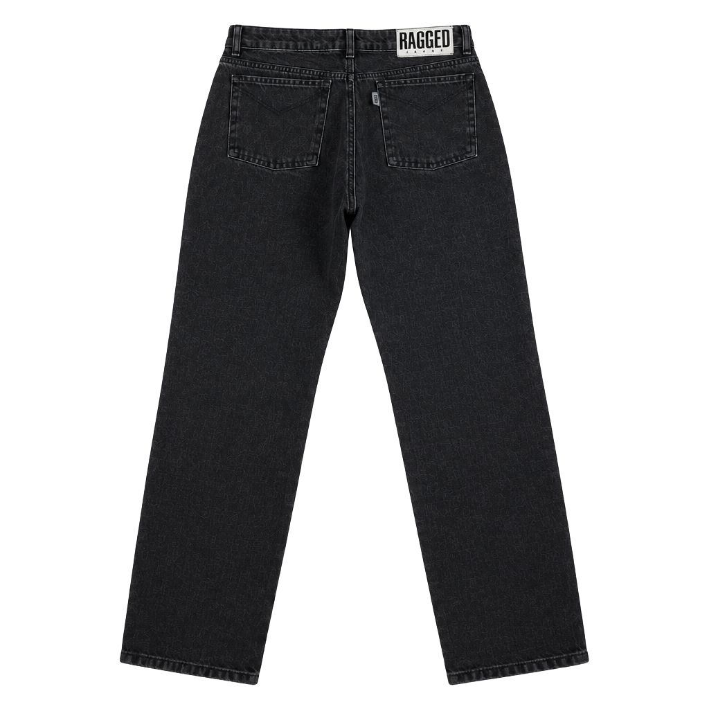 Ragged Jeans Size 32 Black Denim Straight Leg Pants 1