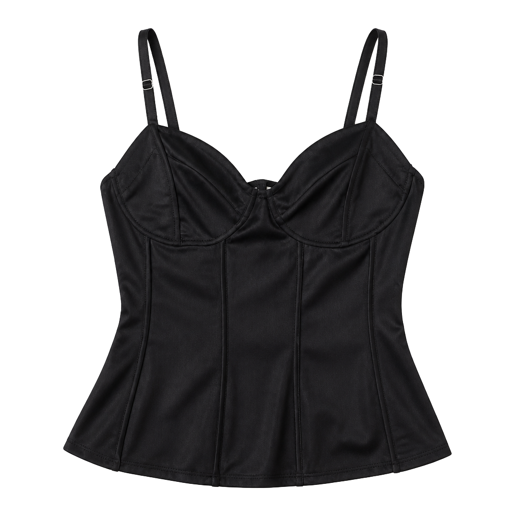 Divided by H&M Black Corset Peplum Camisole Top Size S 1