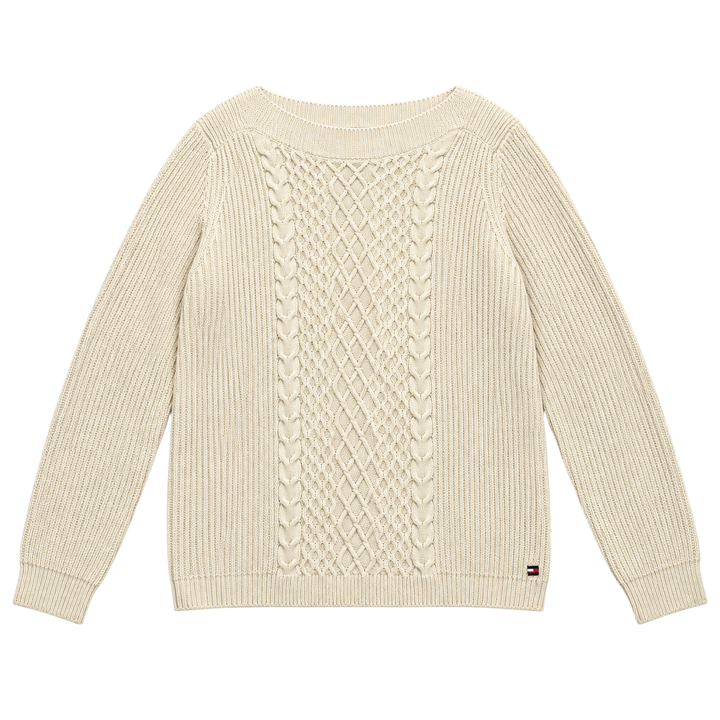 Tommy Hilfiger Cable Knit Sweater Size XL White 1