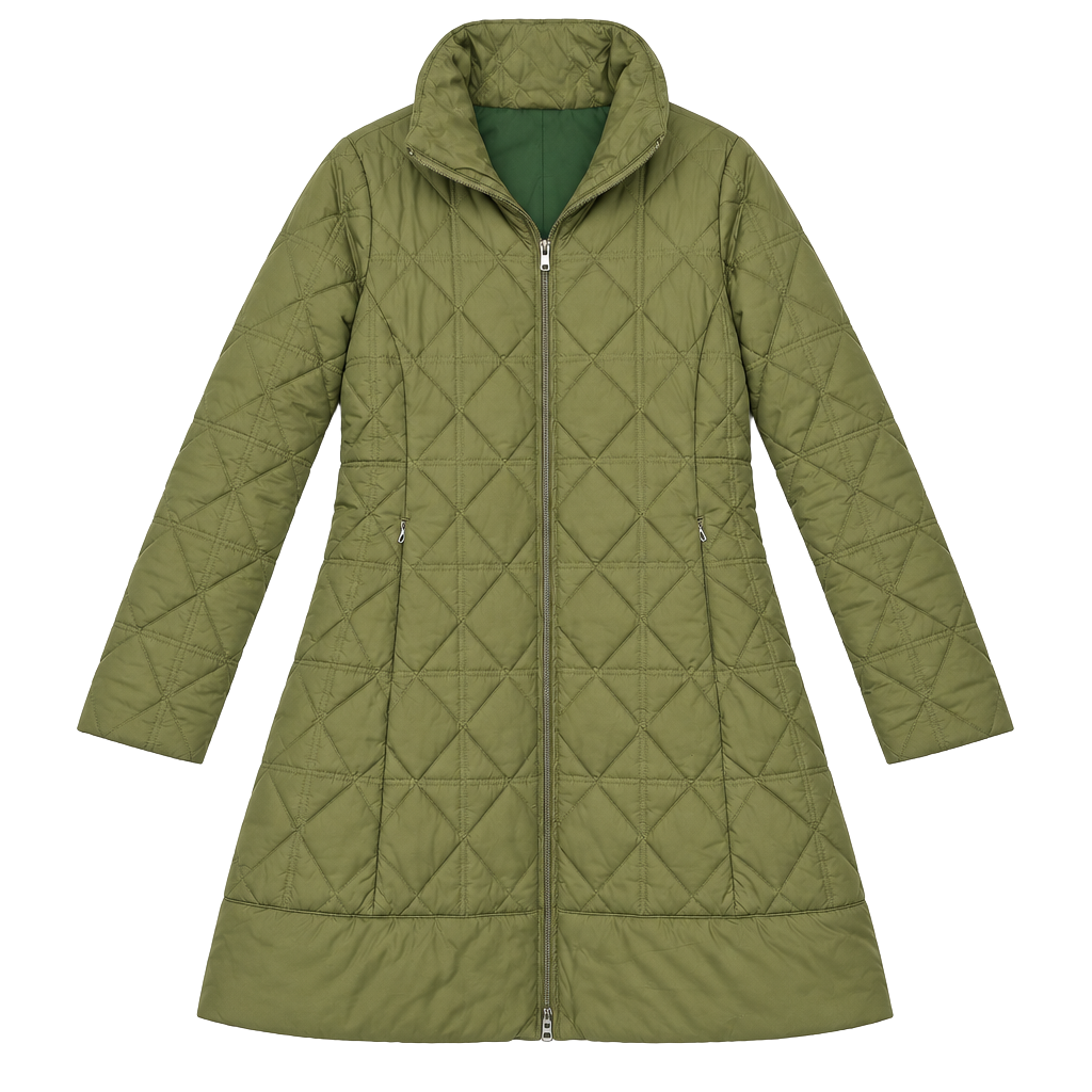 Patagonia Low Sky Parka Size L Green Quilted Full Zip Coat 1