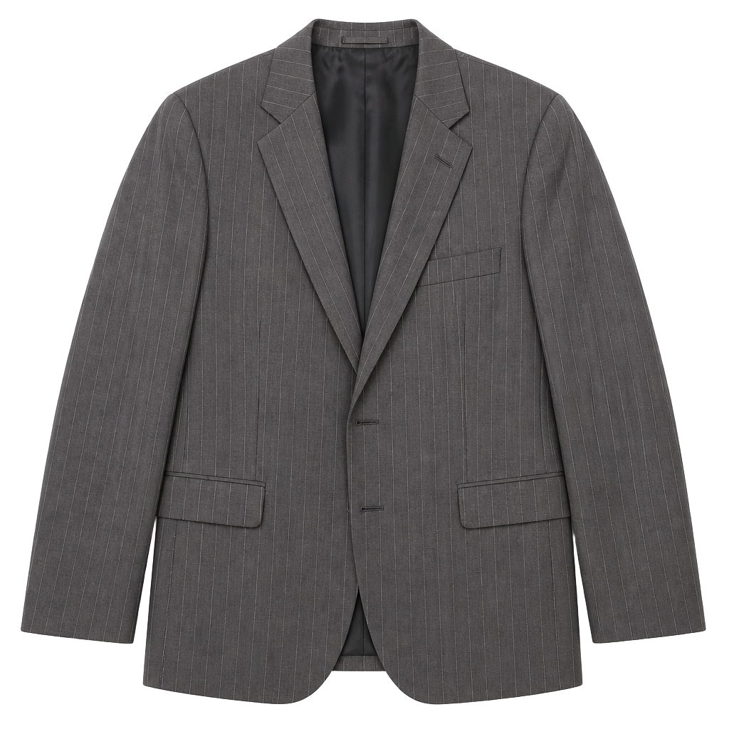 Lauren Ralph Lauren Men's Gray Pinstripe 100% Wool Two-Button Suit Jacket Blazer 1