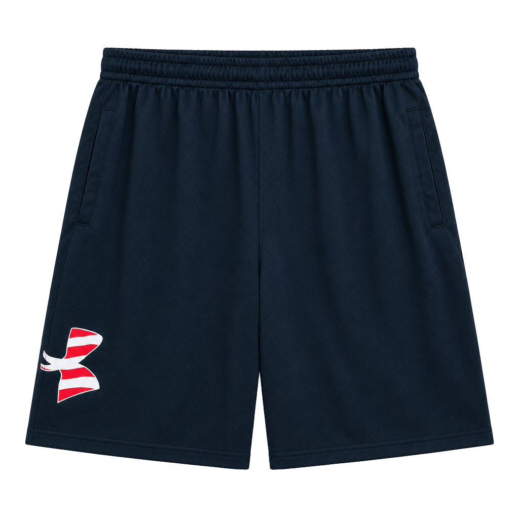 Under Armour Tech Big Flag Logo Shorts Size S Black American Flag 1