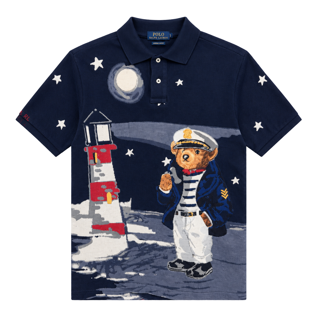 Polo Ralph Lauren Classic Fit Nautical Bear Polo Size S Blue 1