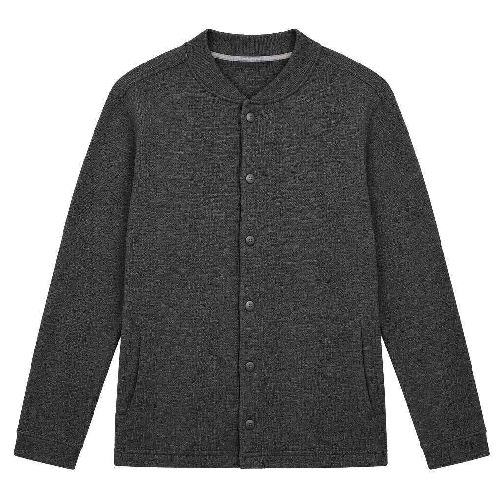 Levi's French Terry Bomber Jacket Size Dark Gray Snap Front 1