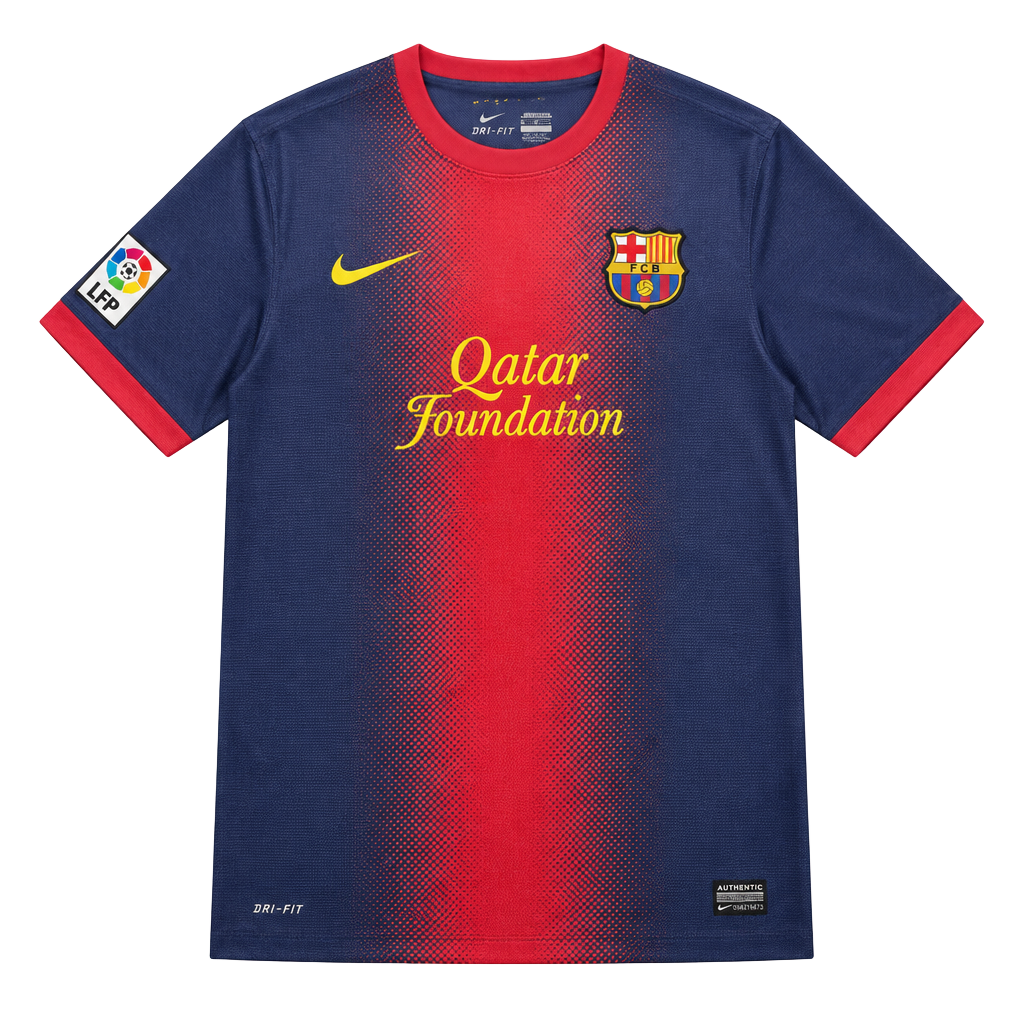 Nike FC Barcelona 2012-13 Home Soccer Jersey Size XL Qatar Foundation 1