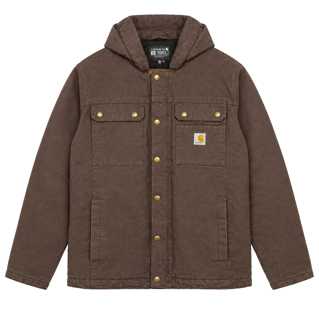 Carhartt Washed Duck Bartlett Brown Sherpa Lined Jacket 1
