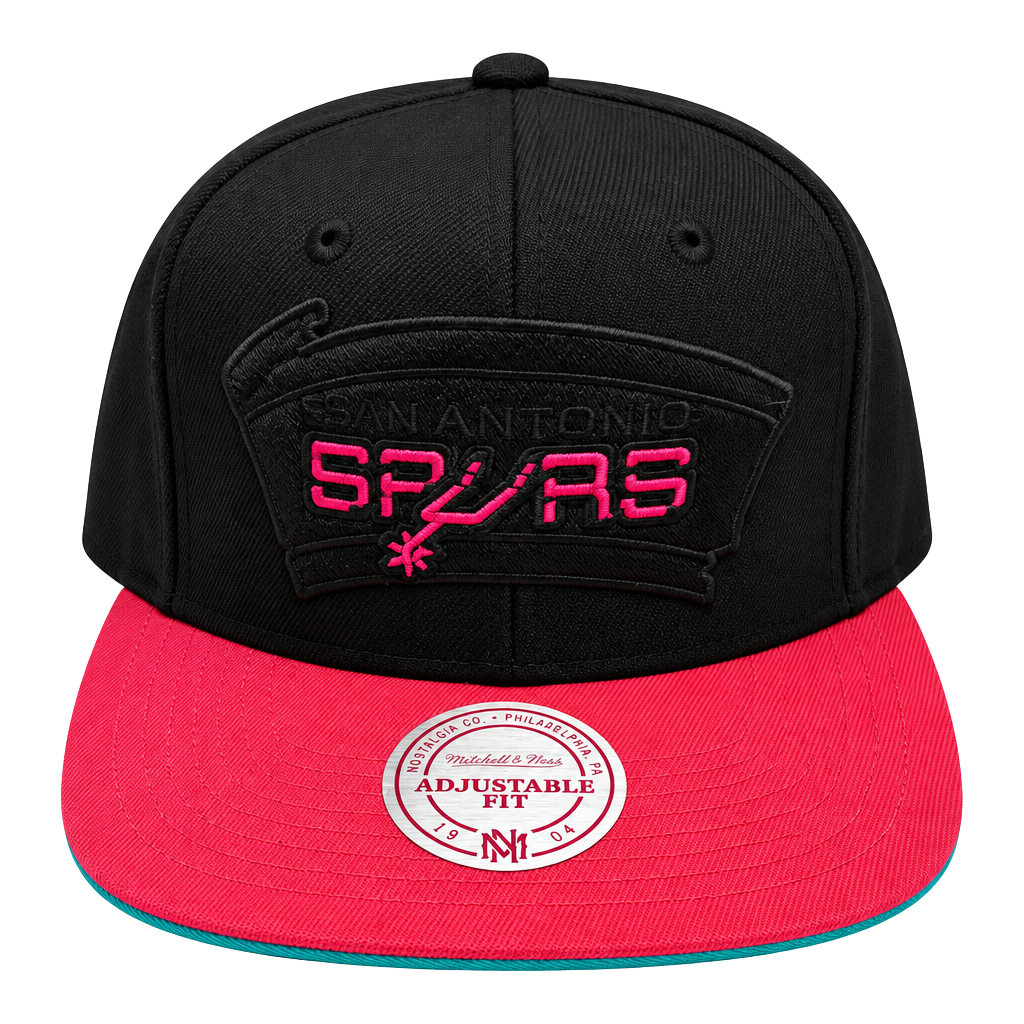 Mitchell & Ness San Antonio Spurs Snapback Hat Black Pink NBA 1