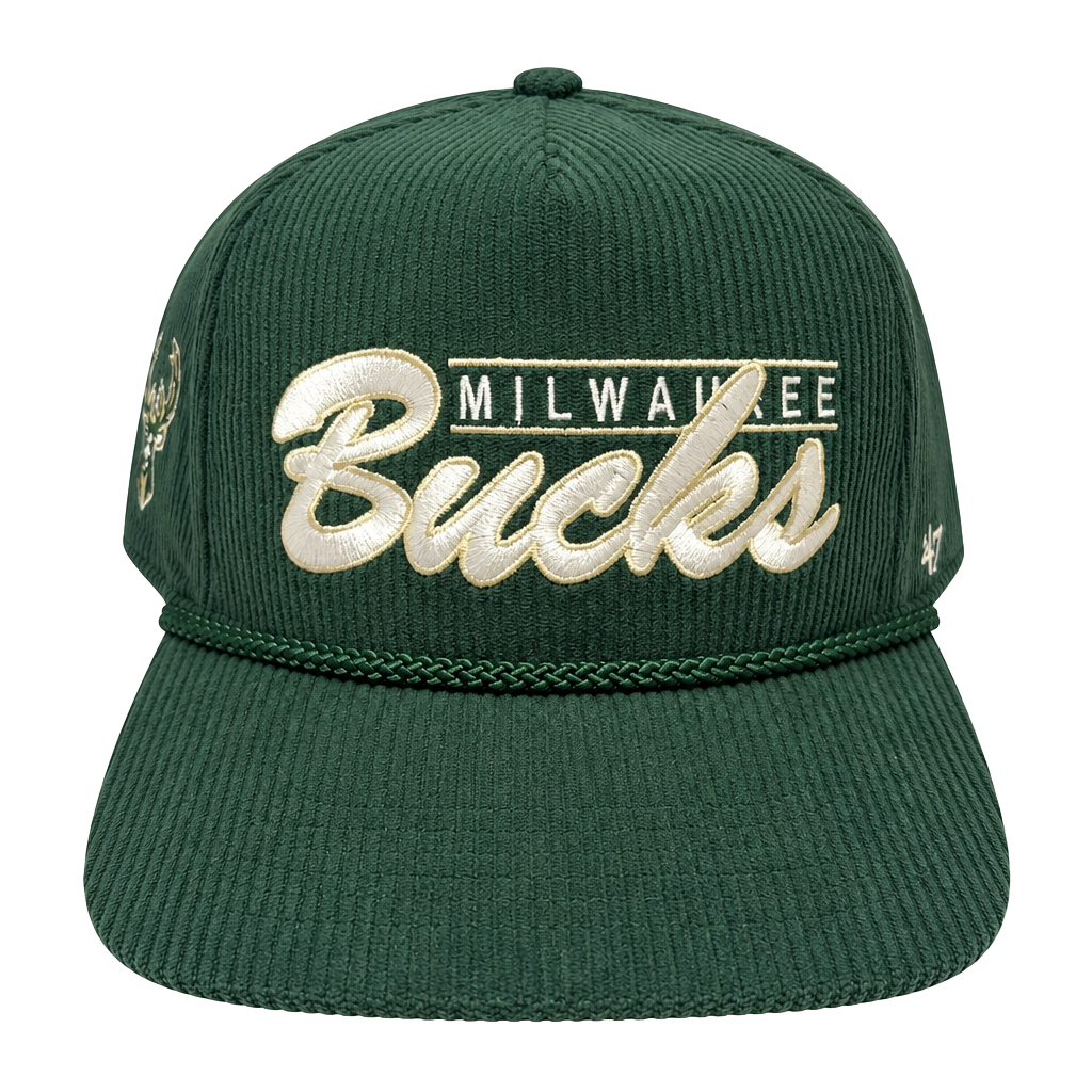 '47 Milwaukee Bucks Hitch Corduroy Adjustable Hat Green 1