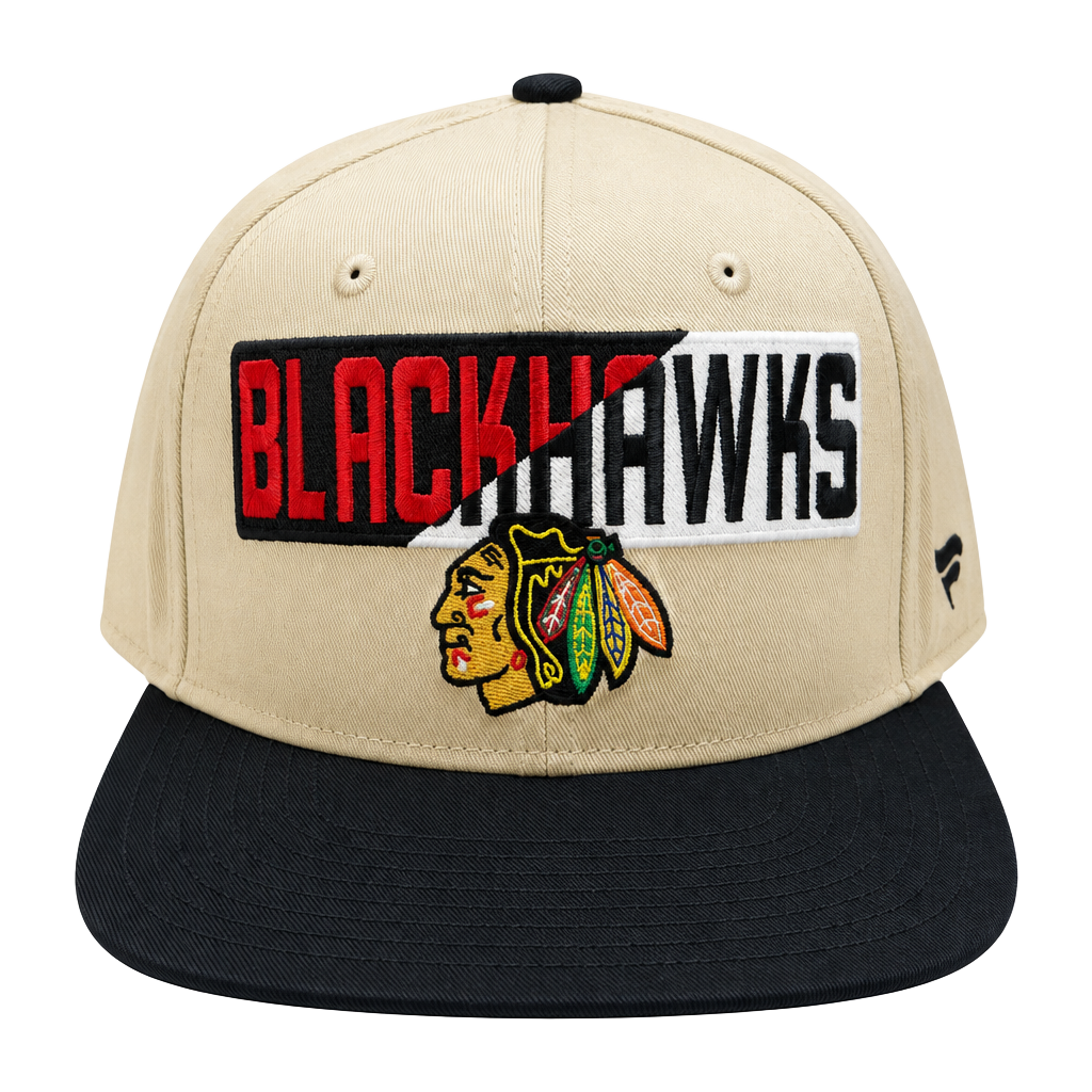 Fanatics Chicago Blackhawks Snapback Hat One Size Fits Most Cream Black NHL 1