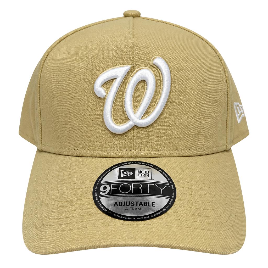 New Era Washington Nationals 9FORTY A-Frame Adjustable Hat Khaki 1