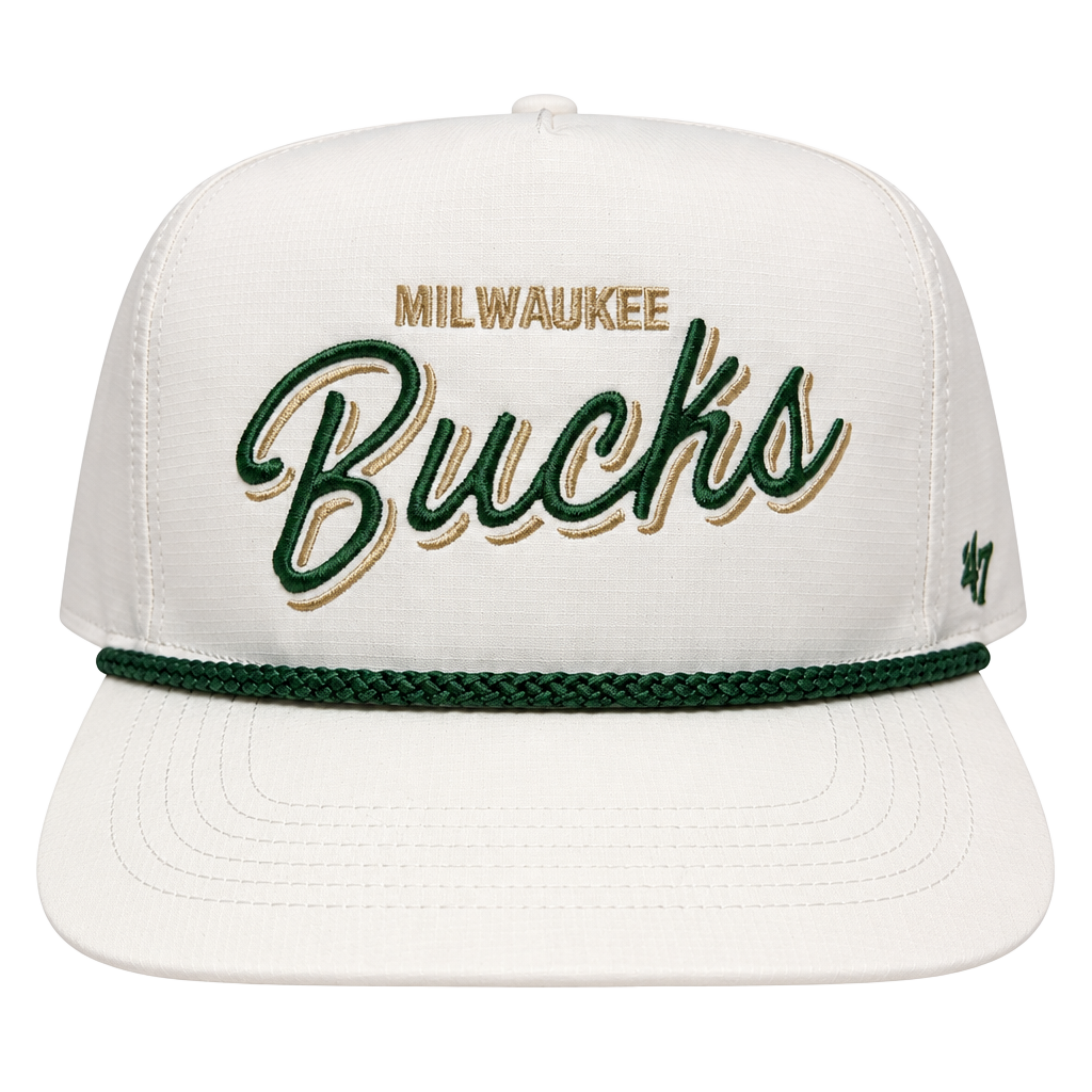 47 Milwaukee Bucks Hitch Adjustable White Hat Cap 1