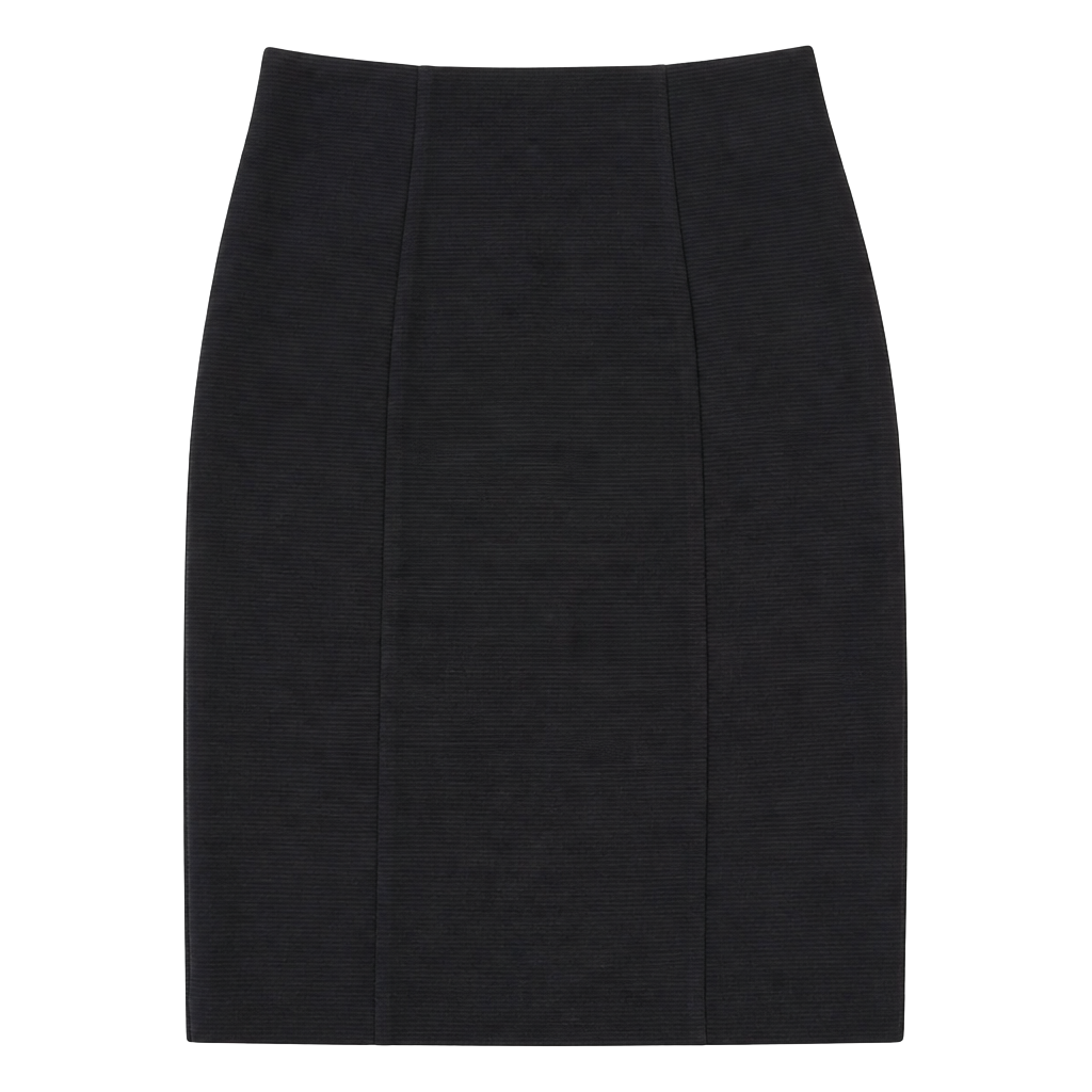NWT Ann Taylor Loft A-Line Skirt Black Ribbed Knit Midi Pull-On Size S 1