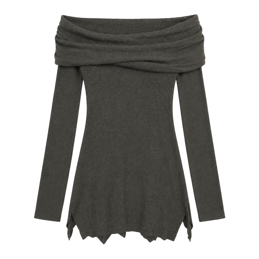 Kaisely Off-Shoulder Sweater Size S Draped Cowl Neck Tunic 1