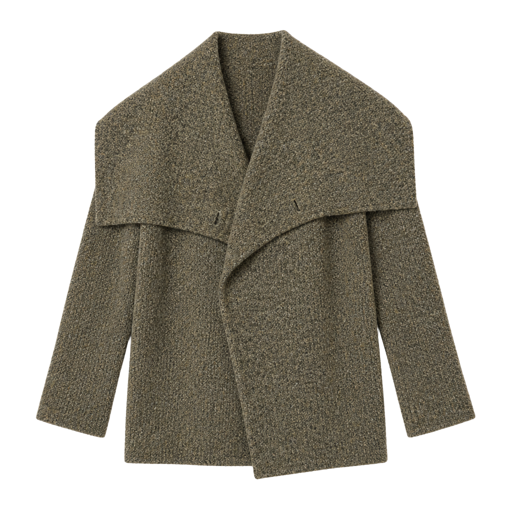 Lisa Rinna Collection Boucle Shawl Collar Jacket Color: Deep Olive Size M 1