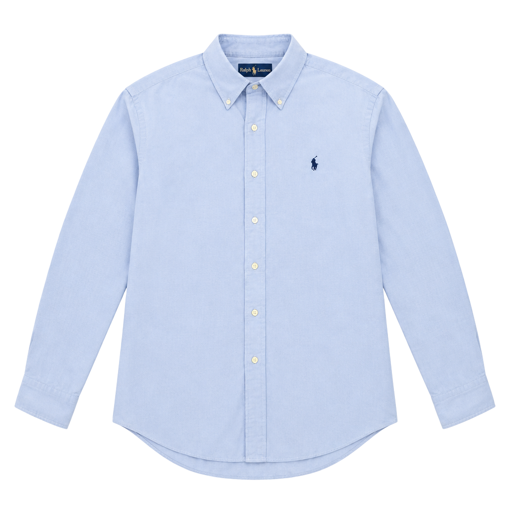 Ralph Lauren Button Down Shirt XL Light Blue Long Sleeve Custom Fit 1