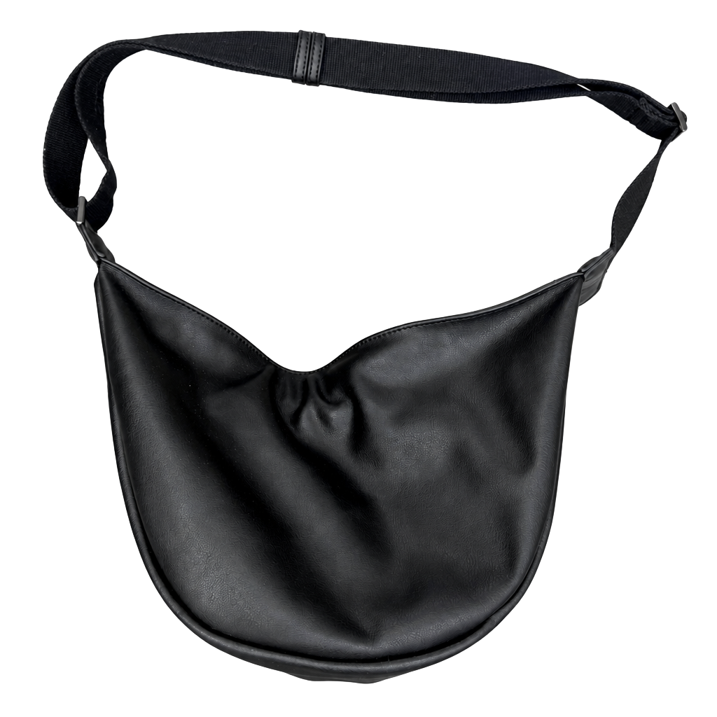 Carla Rockmore Black Leather Half Moon Shoulder Bag 1