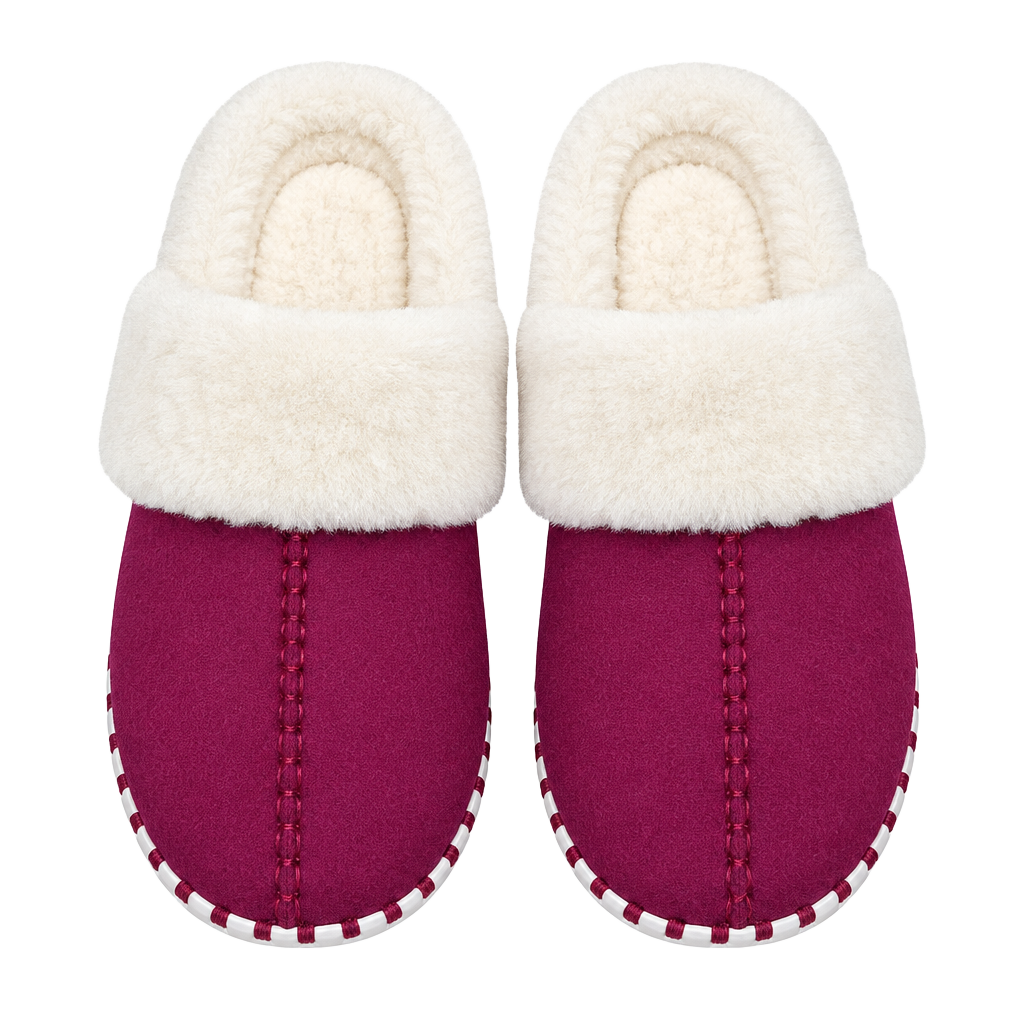Ilse Jacobsen Slippers Size 41W Purple Suede Faux Fur 1