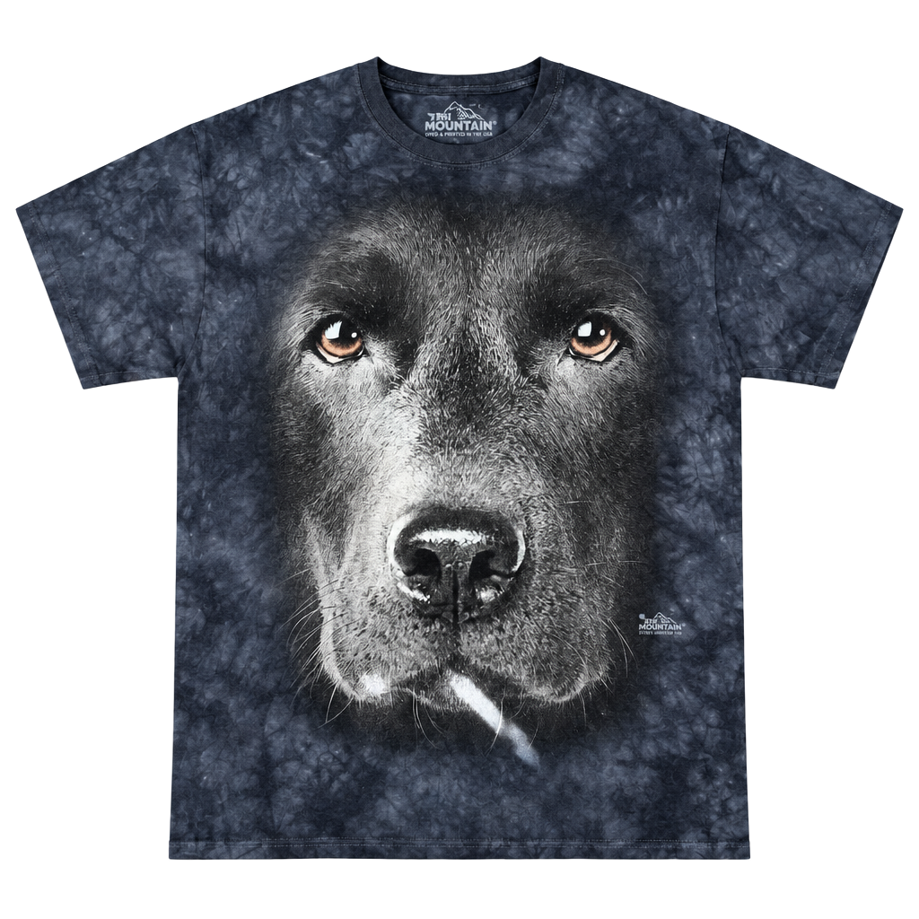 The Mountain Black Lab Dog Graphic T-Shirt Size L Tie Dye Vincent Hie 1