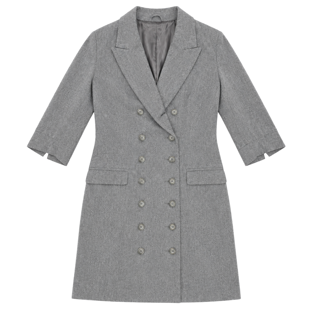 Venus Double Breasted Blazer Coat Size 8 Gray 1