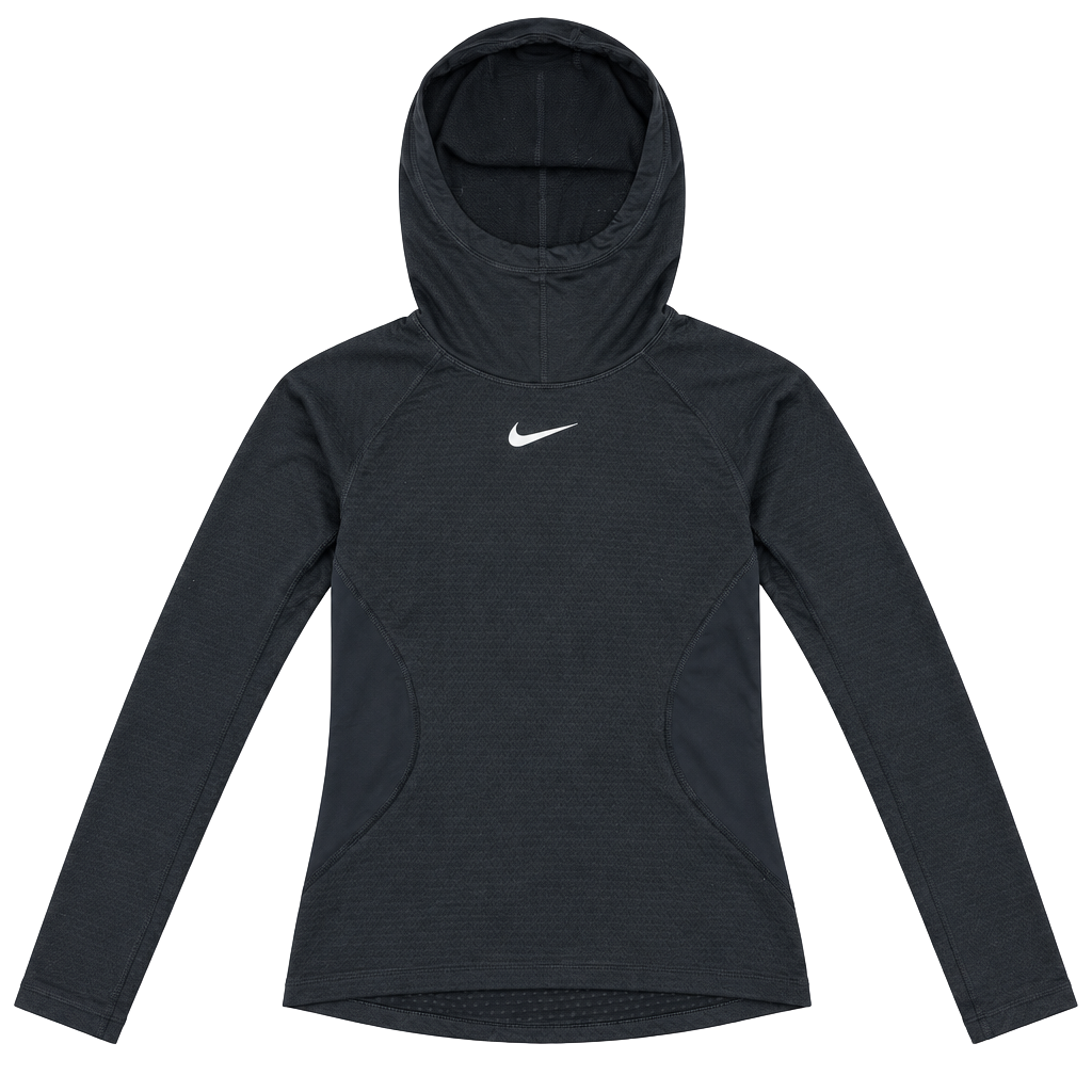 Nike Pro Hyperwarm Long Sleeve Hooded Running Top Size S Black 1