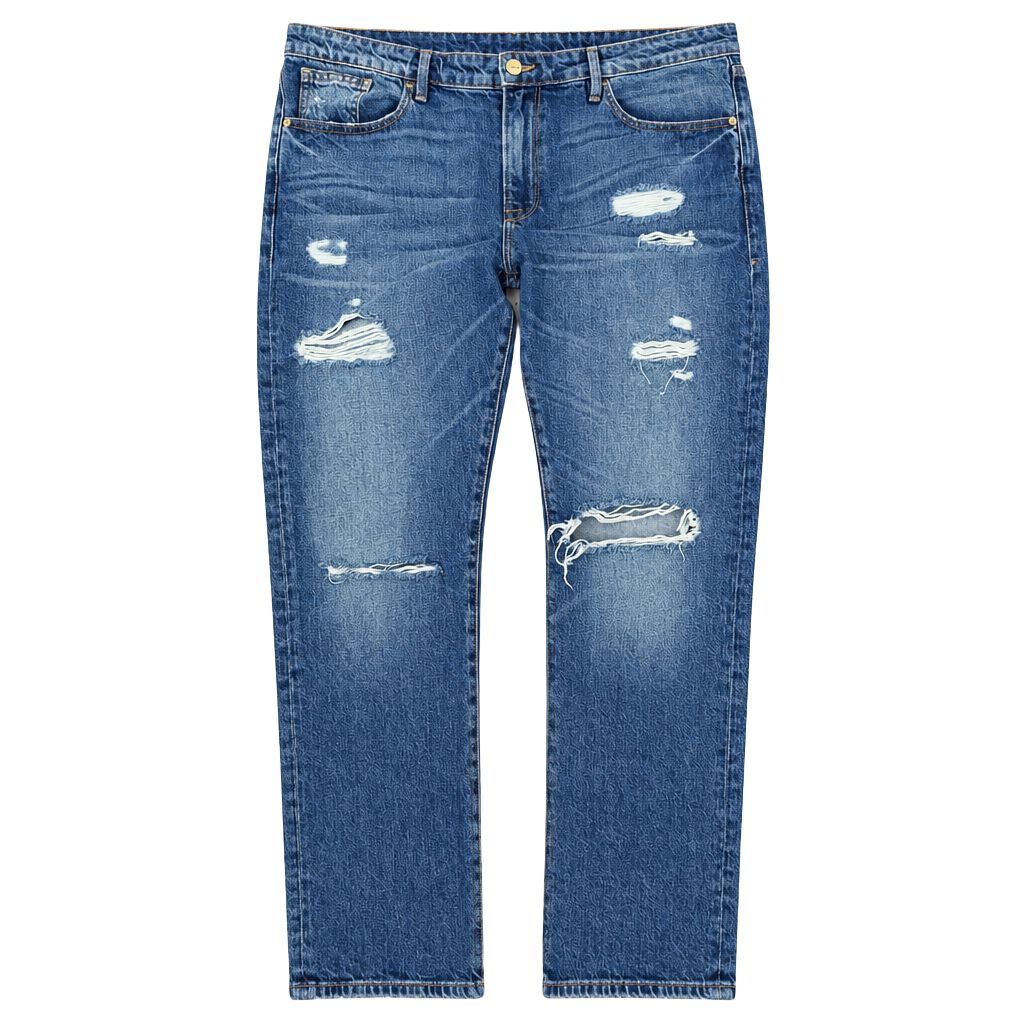 FRAME Denim Le Grand Garçon Distressed Straight Jeans Size 32 Blue 1