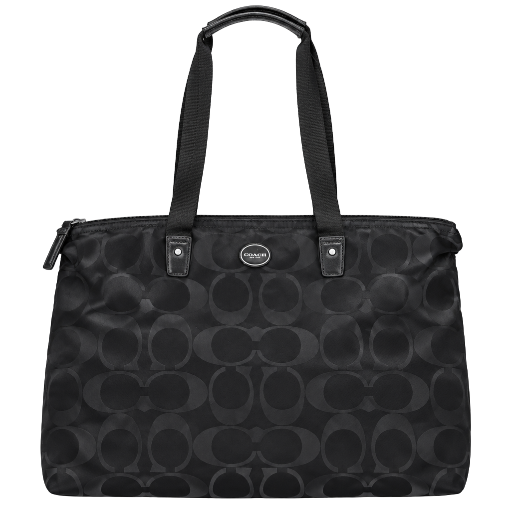 COACH Signature Nylon Getaway Weekender Tote Bag Black 1