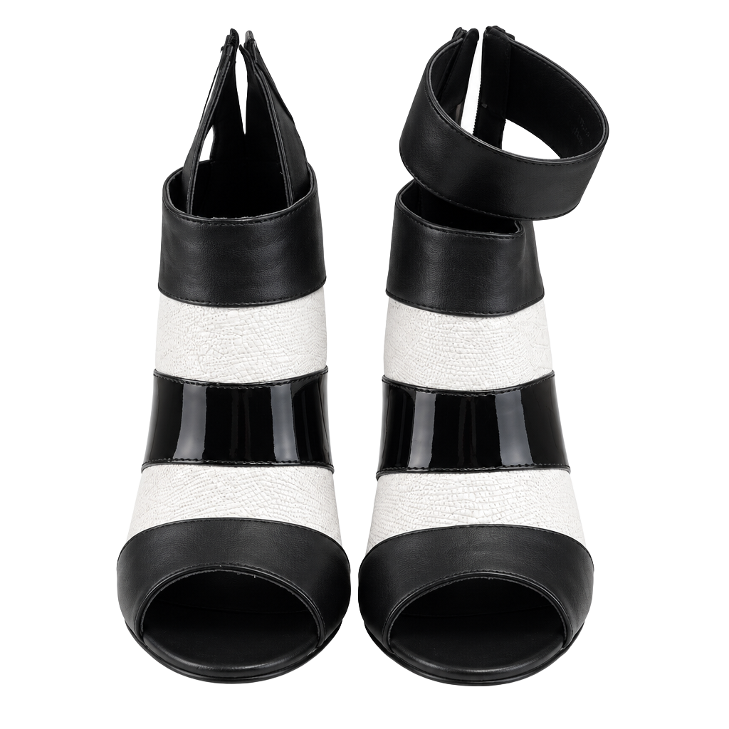 Beau + Ashe Black White Heels Size 8 1