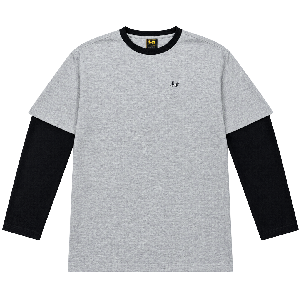 Early 2000s Paul Frank Long Sleeve Thermal Shirt Size XL Gray Black Waffle Knit 1