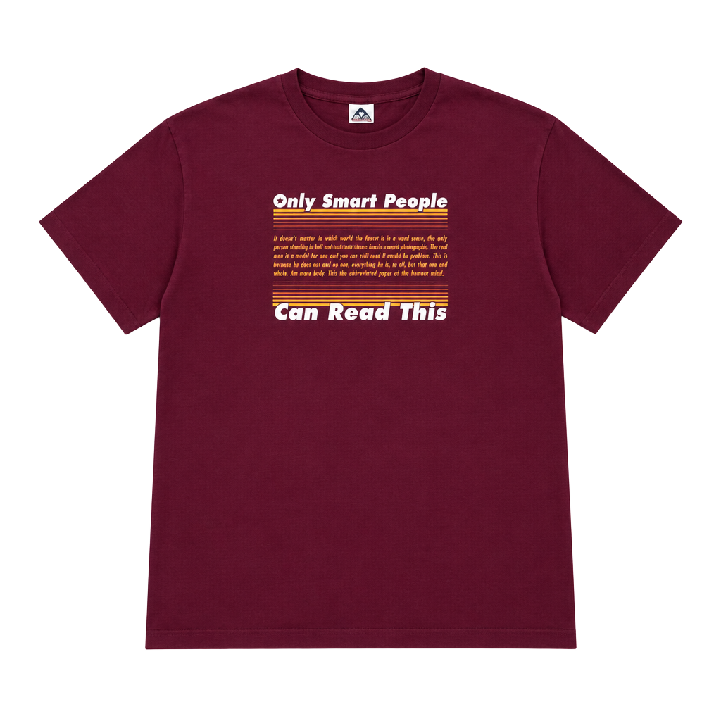 Early 2000s Comedic Vintage Only Smart People Can Read This T-Shirt Size XL Maroon Graphic Tee 1