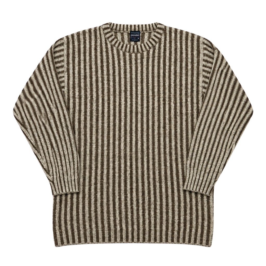 Early 2000s Southpole Striped Sweater Size L Brown Cream Knit 1