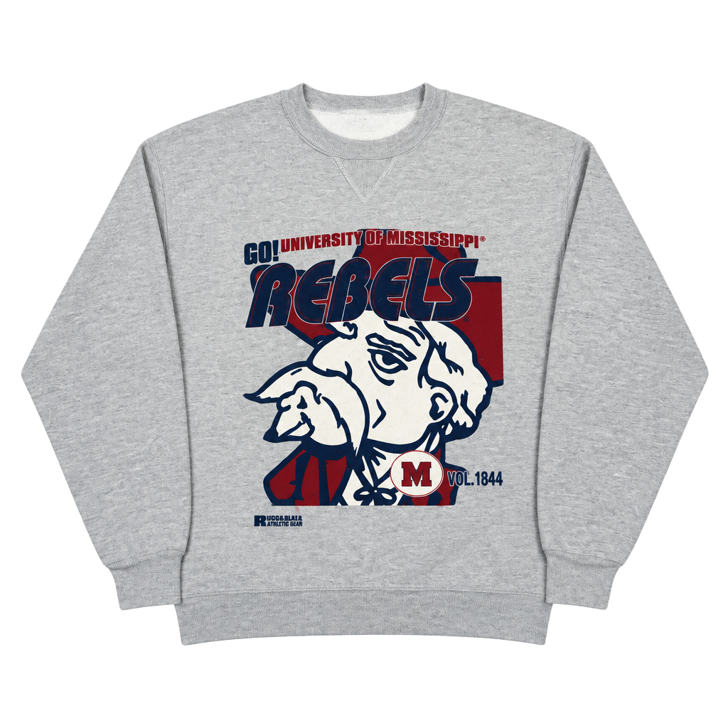 1990s Russell Athletic University of Mississippi Rebels Youth L Sweatshirt Gray 1