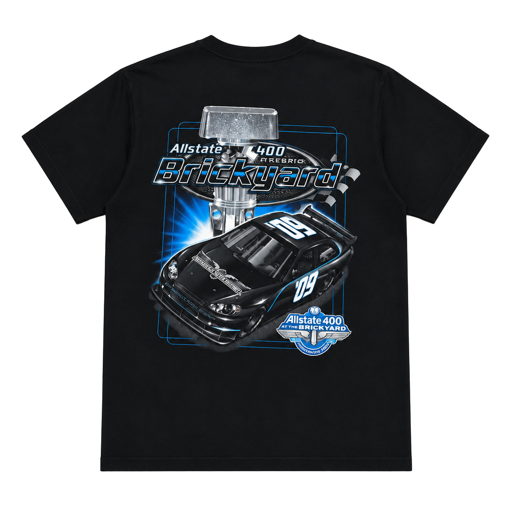 Early 2000s nascar Allstate 400 At The Brickyard T-Shirt Black Graphic Tee 1