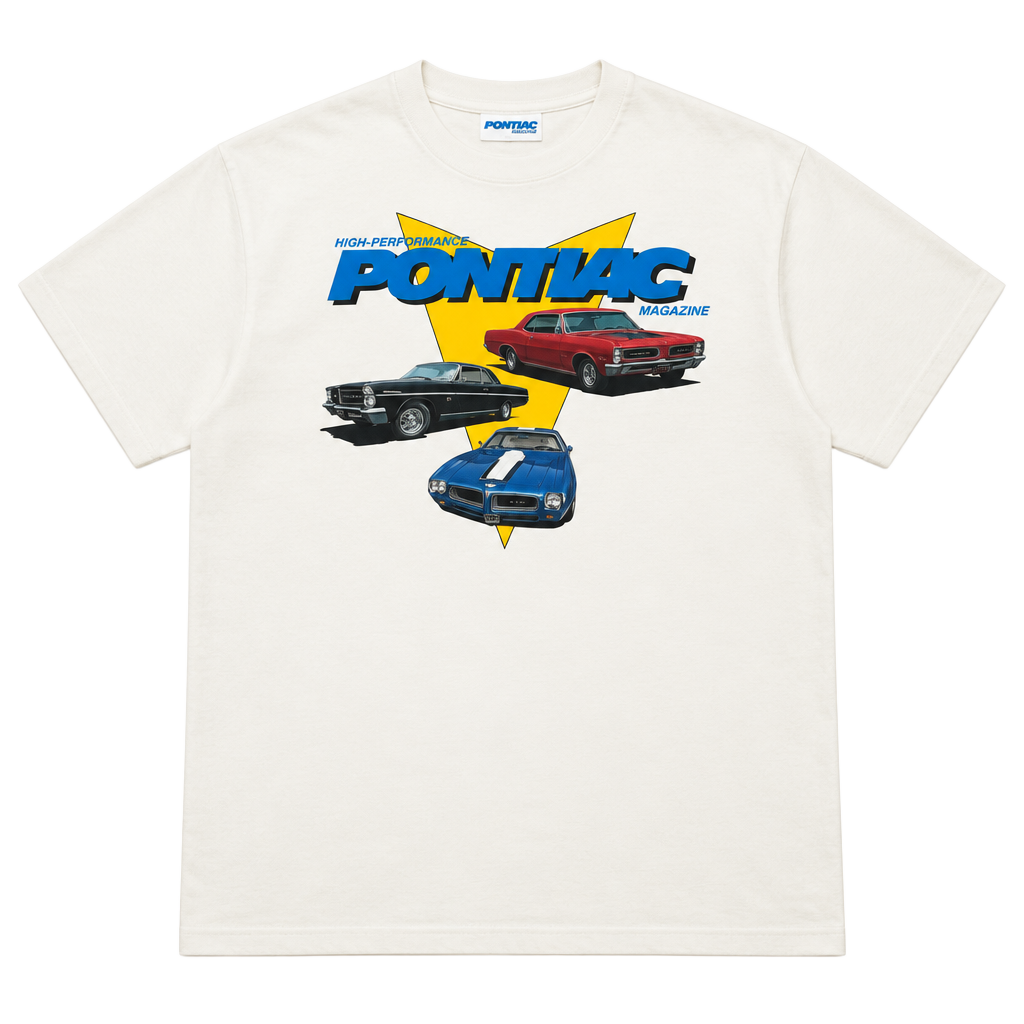 1980s 1990s Car Hanes Pontiac High Performance Magazine T-Shirt Size L White Muscle Car Vtg 1