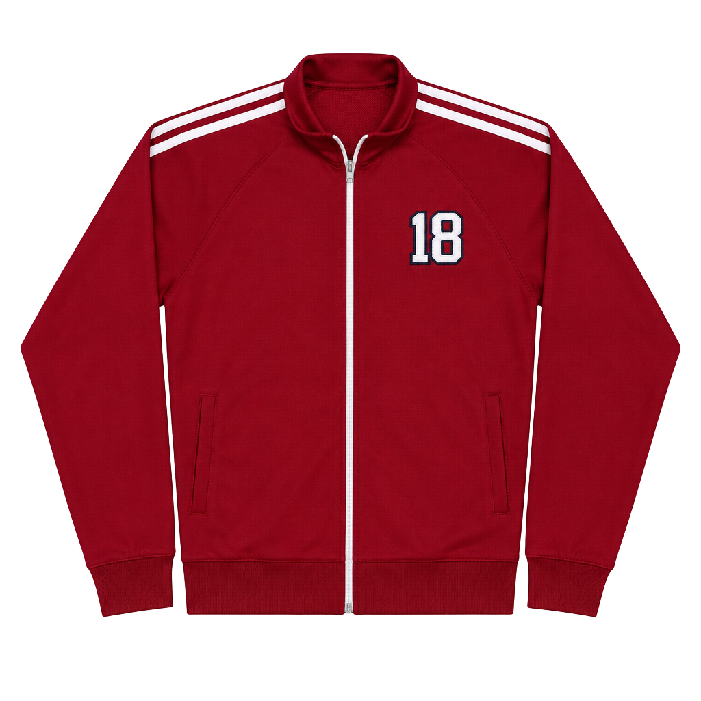 Early 2000s Aeropostale Track Jacket Red White Number 18 1