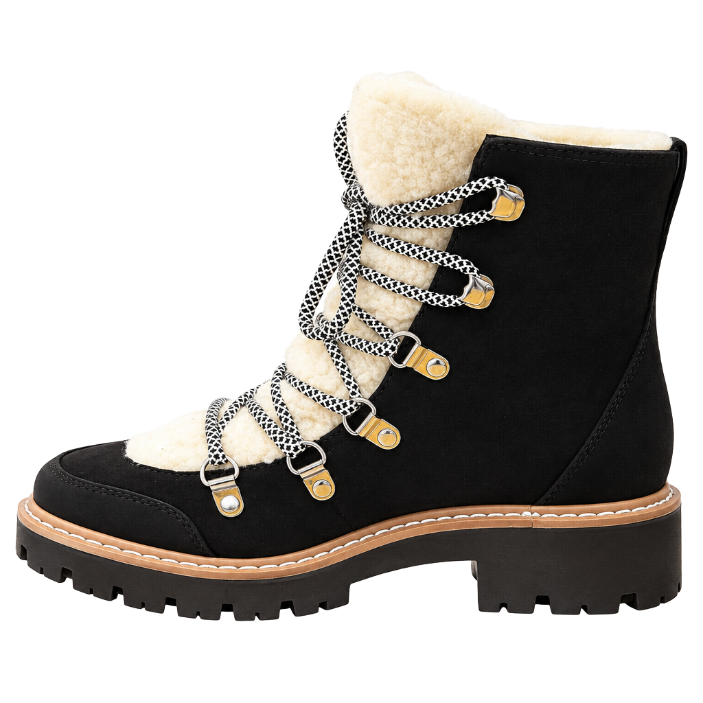 The Drop Caleb Shearling Hiking Boot Size 5.5 Black 1