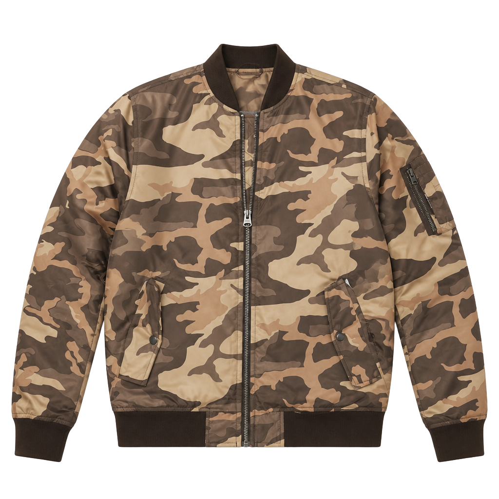 Levi's Men's Flight Satin MA-1 Bomber Jacket in Brown Camo 1