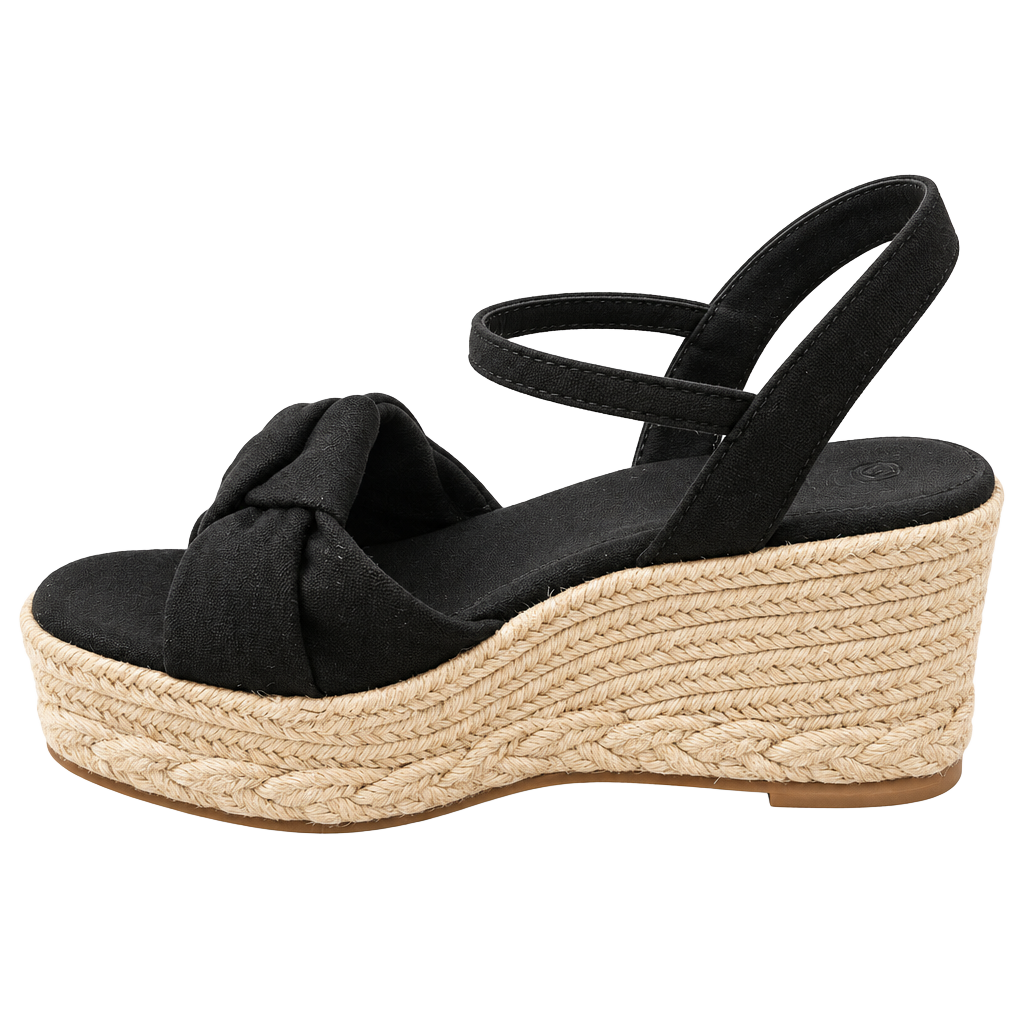 The Drop Espadrille Wedge Sandal Size 9.5 Black 1
