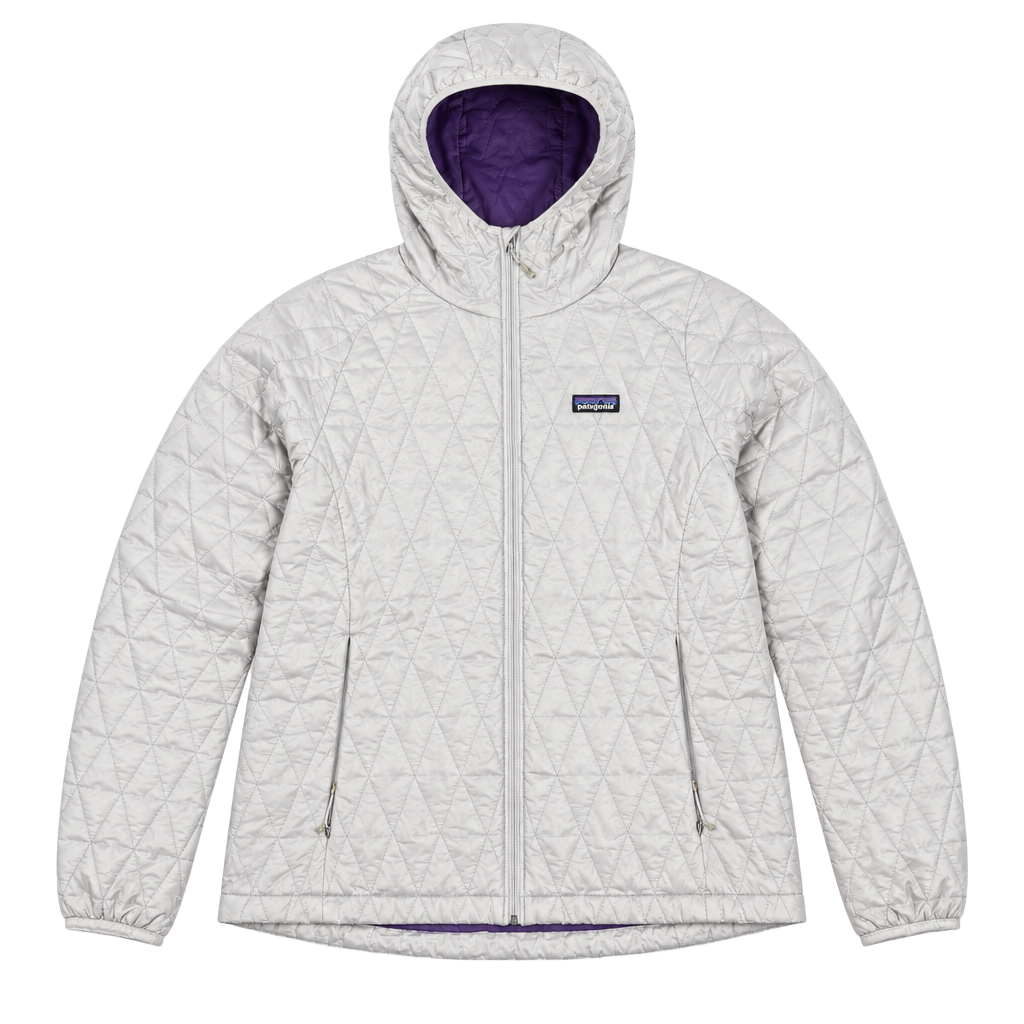 Patagonia Nano Puff Hoody Size L Gray Purple Quilted Jacket - women’s 1