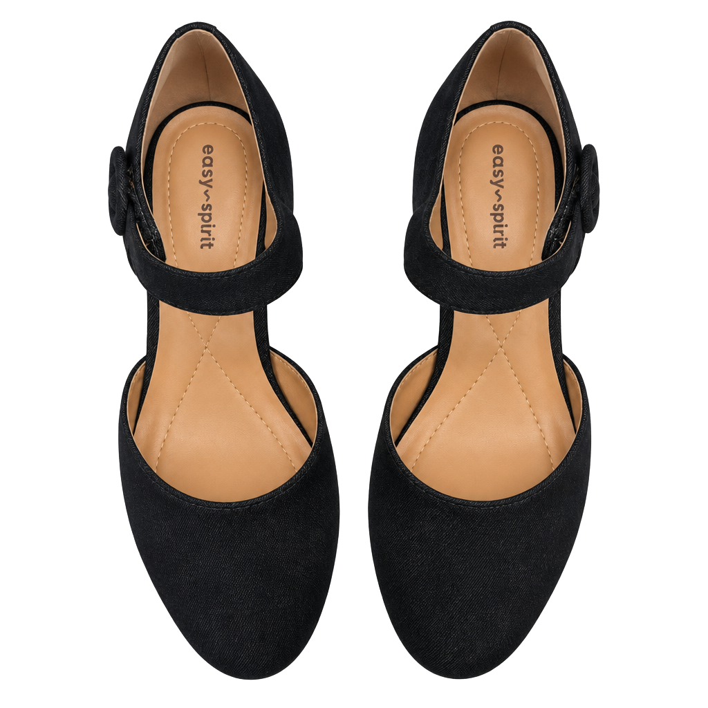 Easy Spirit Clarice Mary Jane Heels Black Suede Pumps NWOT Size 6 1