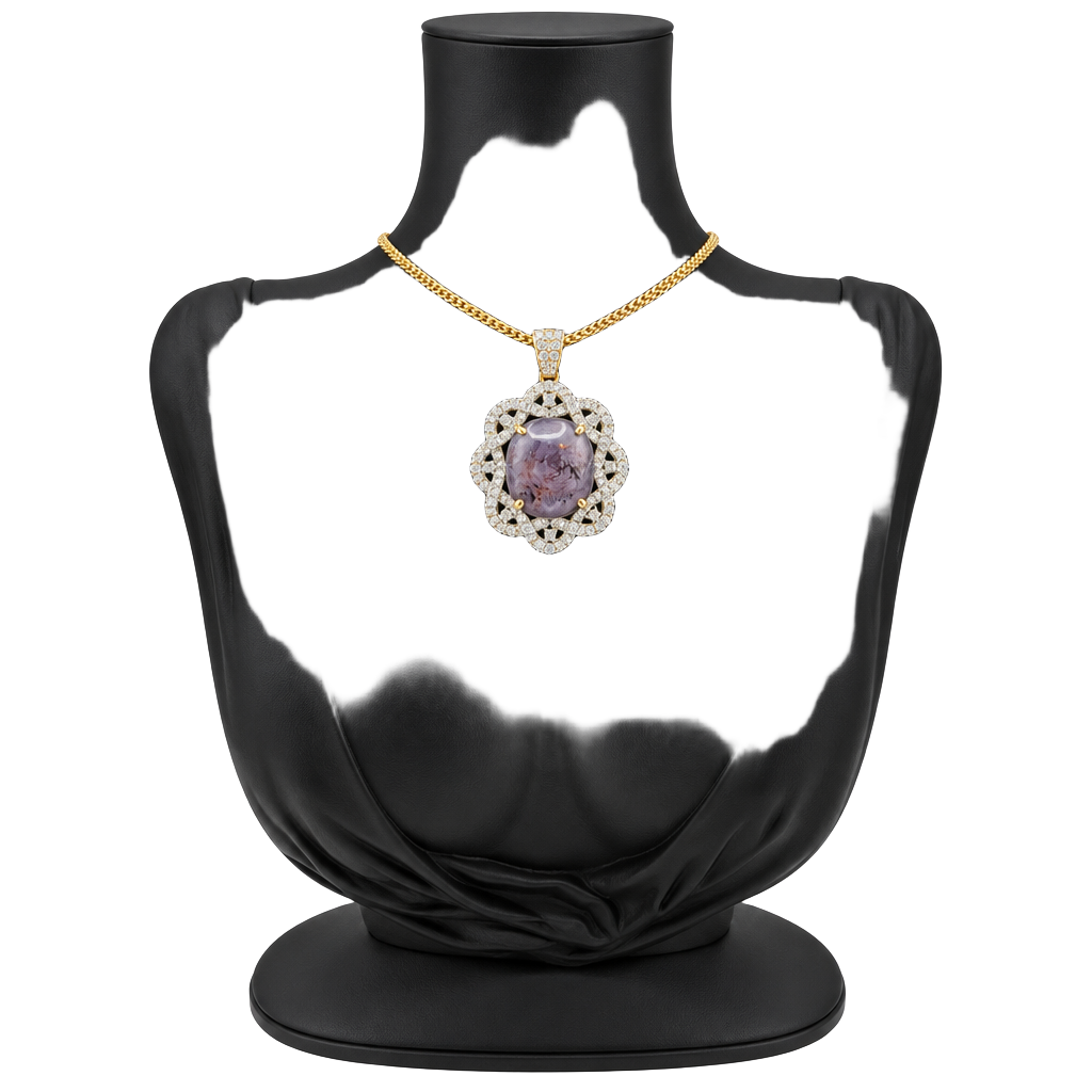 Natural Ruby And White Sapphire Pendant W/ Yellow Gold Overlay 1