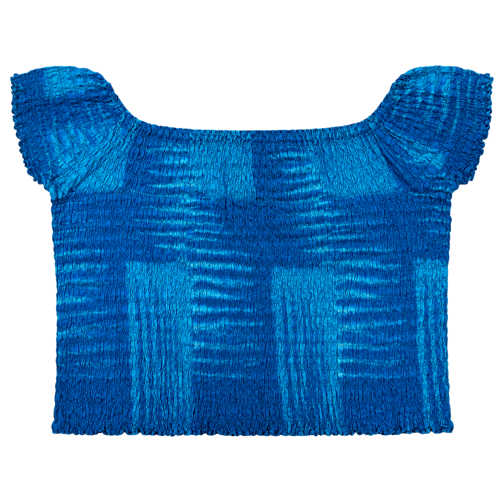 In Gear Smocked Top Size 2X Blue Tie Dye 1