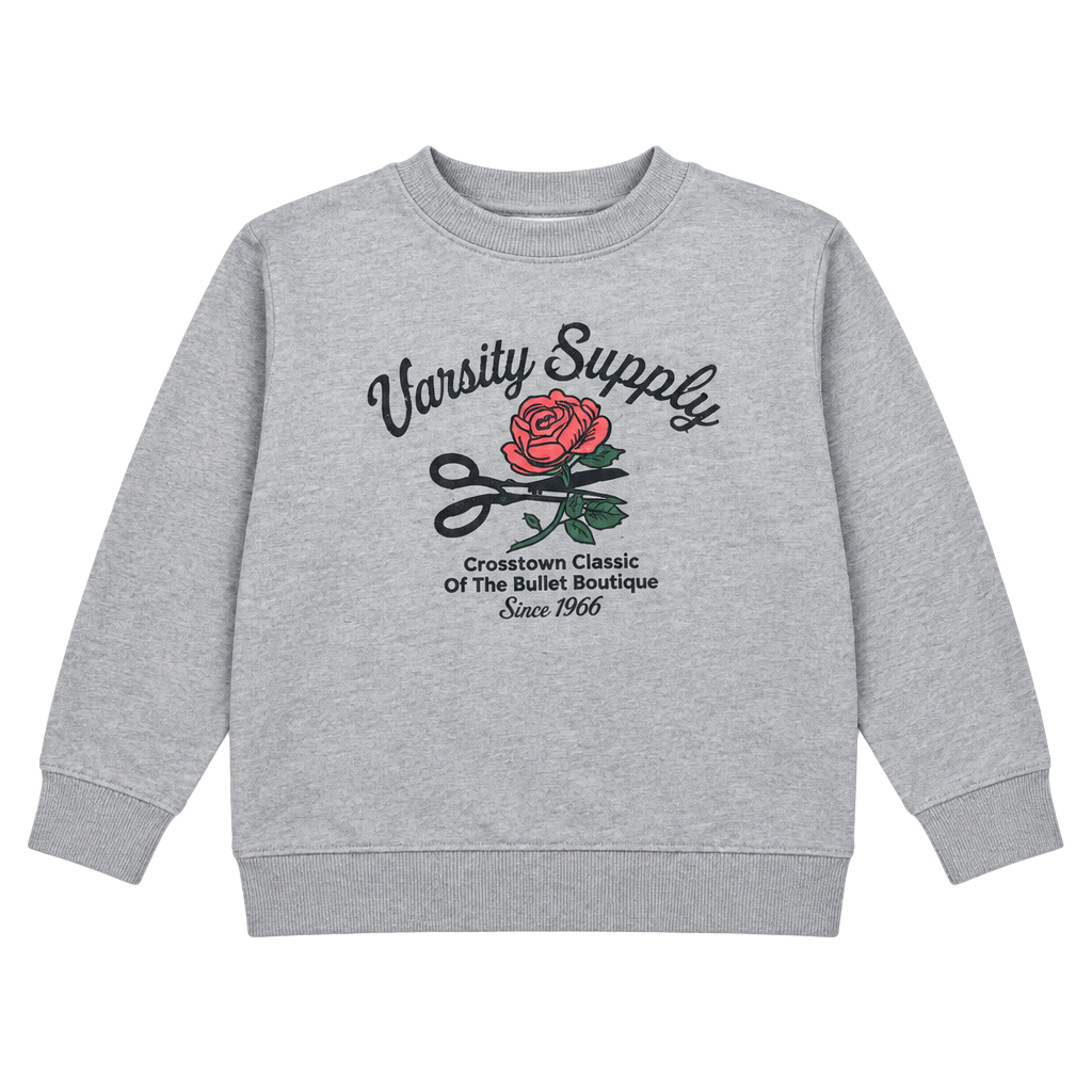 Vans Supply Rose & Scissors Crewneck Sweatshirt Gray 1