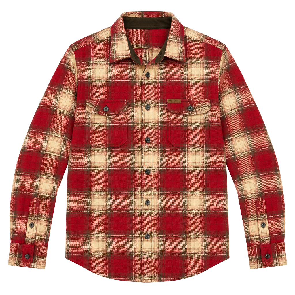 Orvis Classic Collection Red Plaid Heavyweight Flannel Shirt Jacket 1