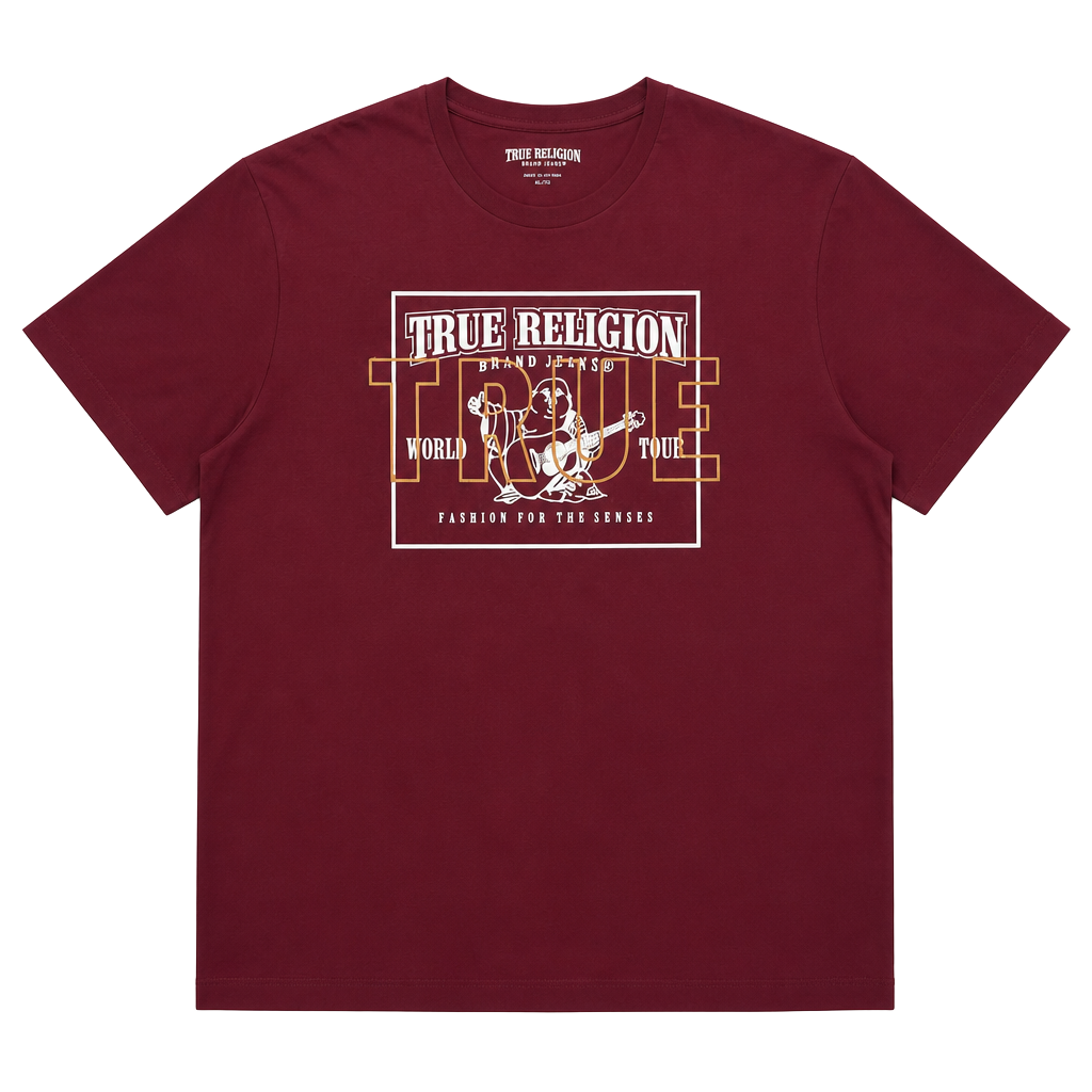True Religion burgundy t-shirt •size:
L 1