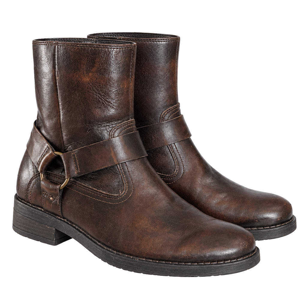 Chaps Brown Leather Harness Boots Size 11 M Motorcycle Moto 1