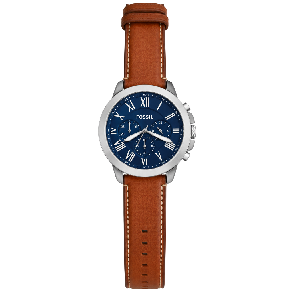 Fossil Grant Chronograph Watch FS5151 Blue Dial Brown Leather 1