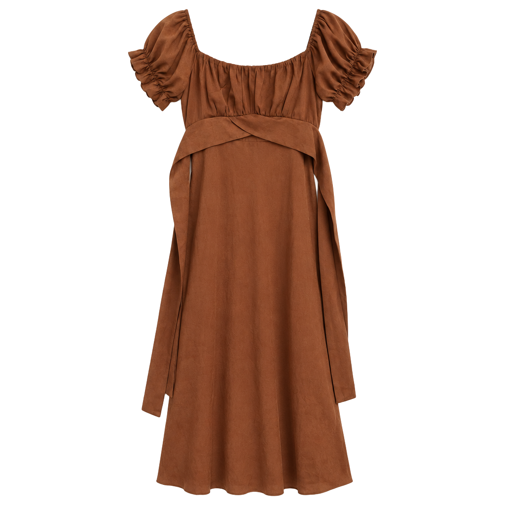 NWT Saints & Secrets Satin Midi Dress Brown 1