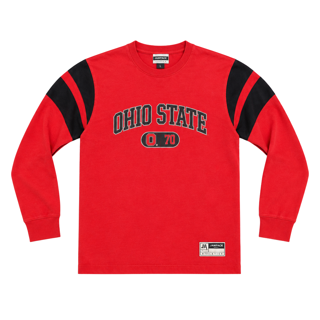J. America Ohio State Long Sleeve Shirt Size M Red 1