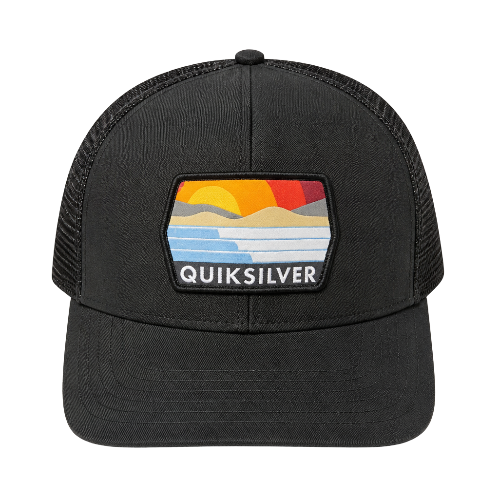 Quiksilver Black Mesh Snapback Hat | Surf Trucker Cap π 1
